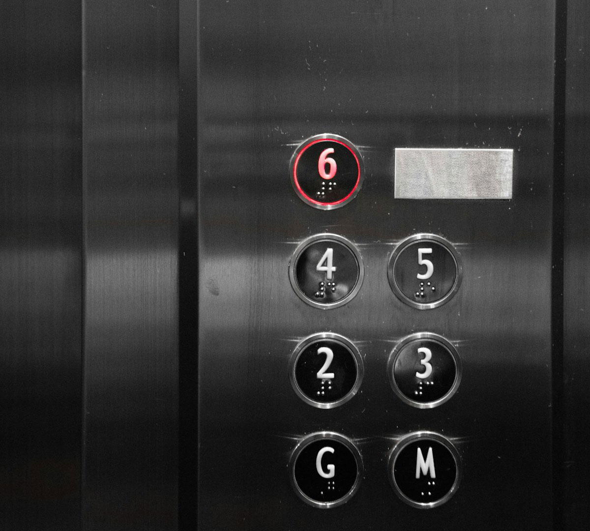 Close-up elevator buttons